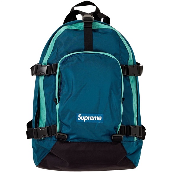 light blue supreme backpack